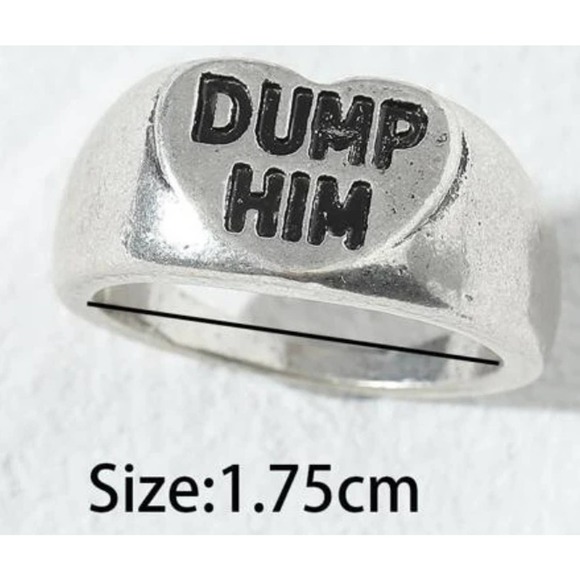 Antique Silver Dump Him Silver Ring Size 7 - Picture 2 of 7